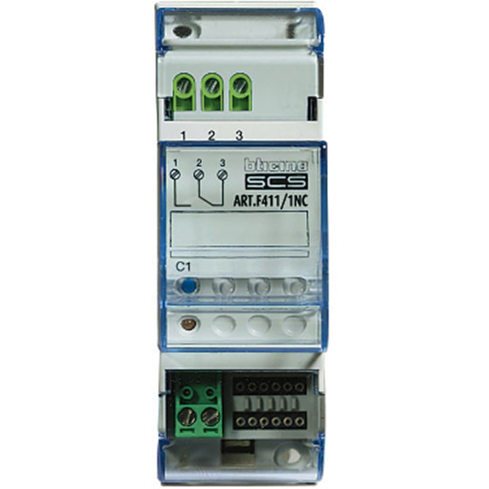 Bticino - Actionneur modulaire 1 relais NF pour éclairage MyHOME_Up - 2 modules