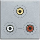 Bticino - Connecteur 3RCA Axolute - finition Alu - 2 modules