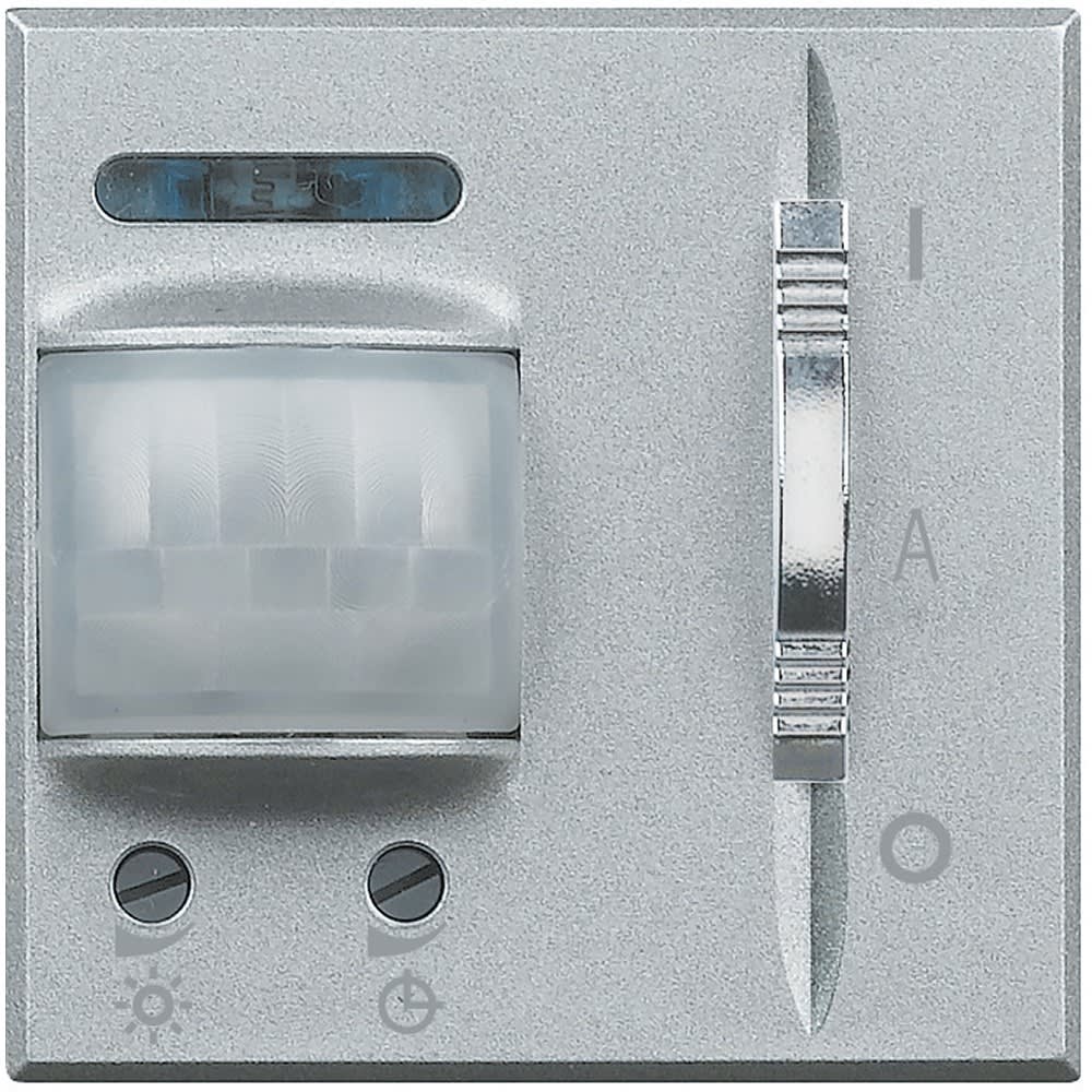 Bticino - Détecteur 3 fils avec neutre avec dérogation Axolute 2 modules - finition Alu