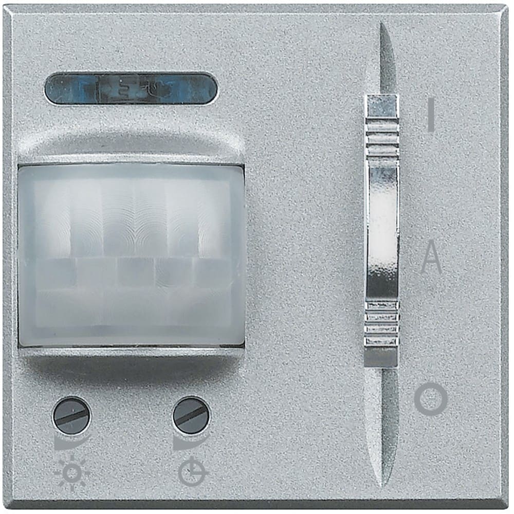 Bticino - Détecteur 3 fils avec neutre avec dérogation Axolute 2 modules - finition Alu