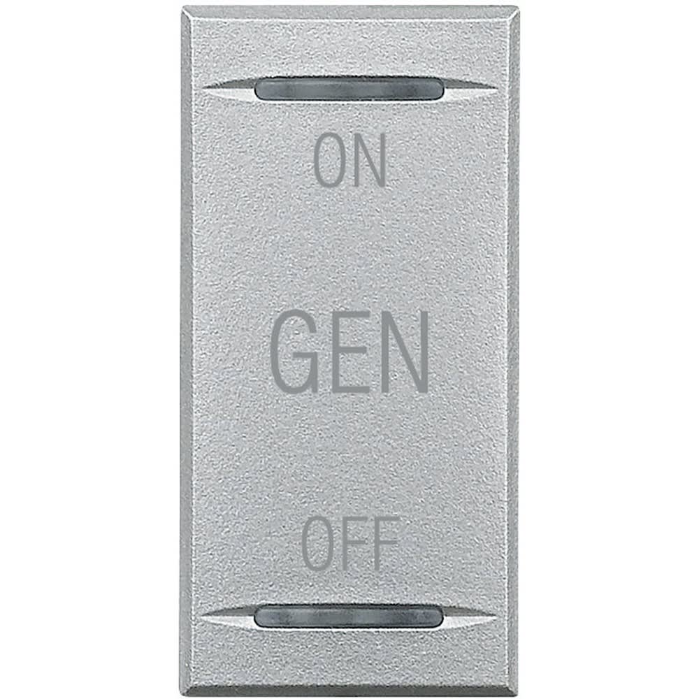 Bticino - Manette Axolute symbole ON , OFF et GEN 1 module - Alu