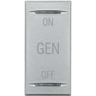 Bticino - Manette Axolute symbole ON , OFF et GEN 1 module - Alu