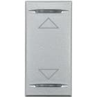 Bticino - Manette Axolute symbole montée et descente 1 module - Alu