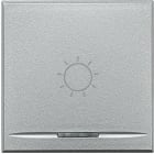 Bticino - Manette Axolute symbole lumière type poussoir 2 modules - Alu