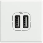 Bticino - Chargeur USB double Axolute 5V 230V 3A - finition White - 2 modules
