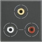 Bticino - Connecteur 3RCA Axolute - finition Anthracite - 2 modules