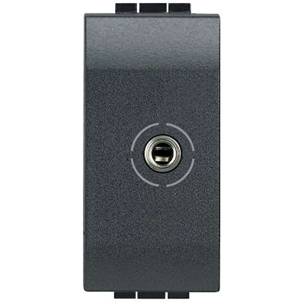 Bticino - Connecteur jack femelle 3,5mm Livinglight à visser - Anthracite - 1 module