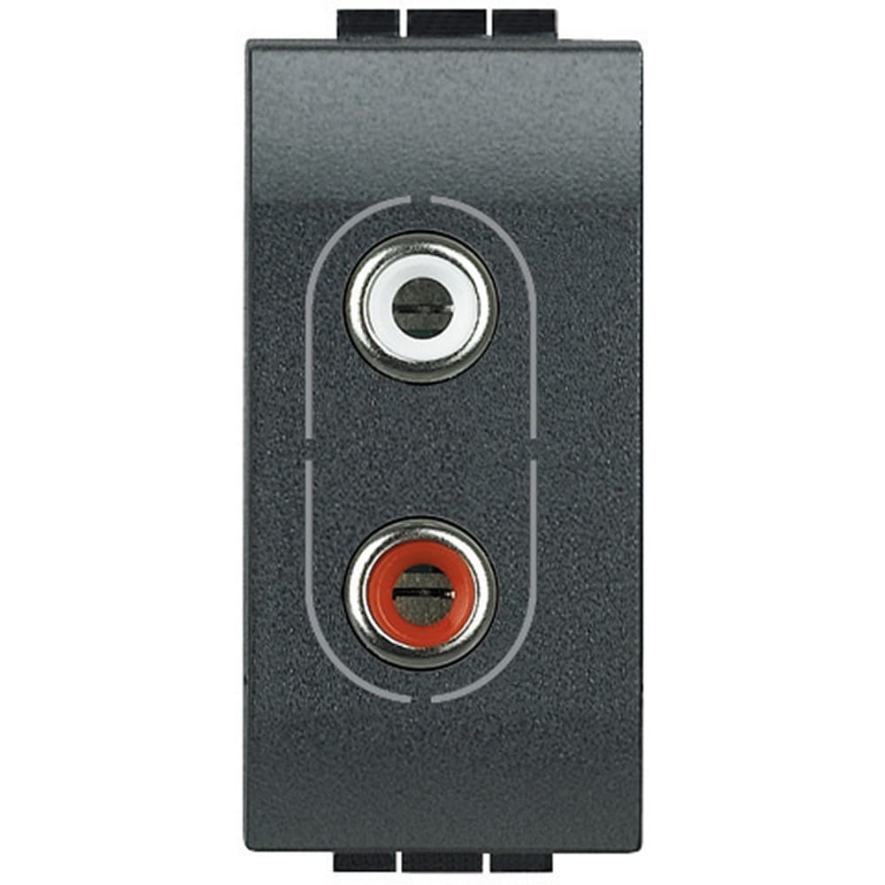 Bticino - Connecteur 2xRCA Livinglight - Anthracite - 1 module