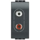Bticino - Connecteur 2xRCA Livinglight - Anthracite - 1 module