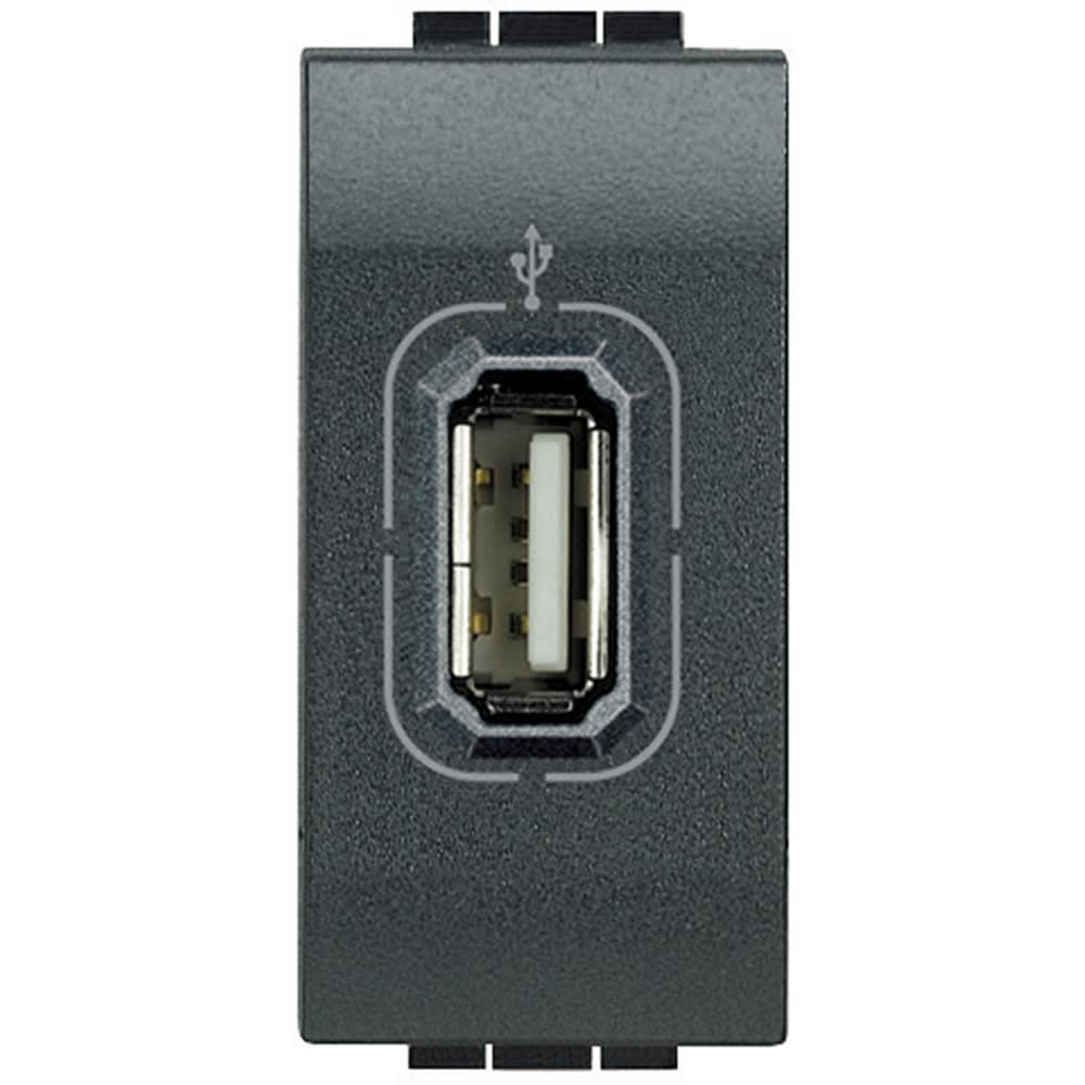Bticino - Connecteur USB femelle Livinglight - Anthracite - 1 module