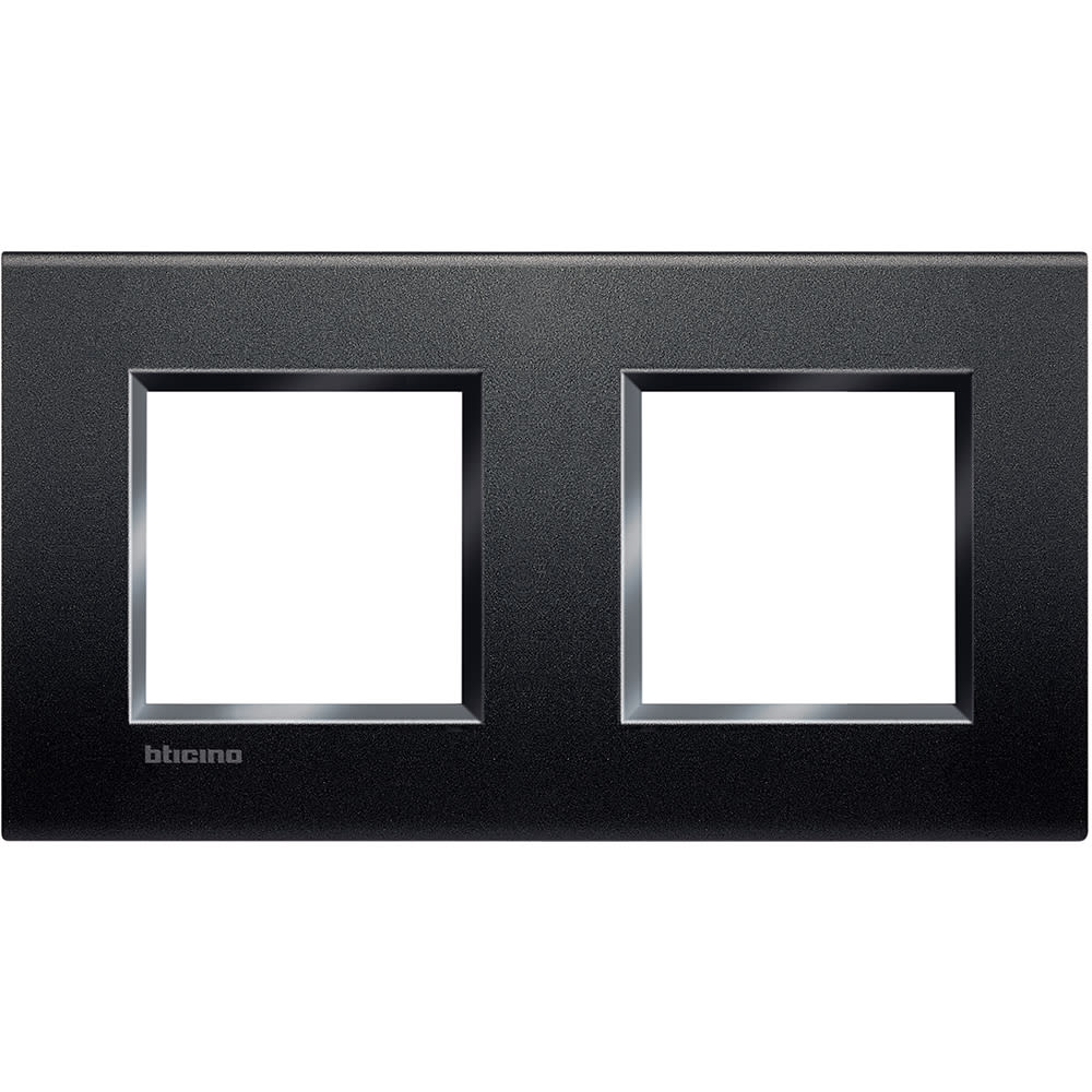 Bticino - Plaque Livinglight Neutre 2+2 modules horizontal ou vertical - Anthracite