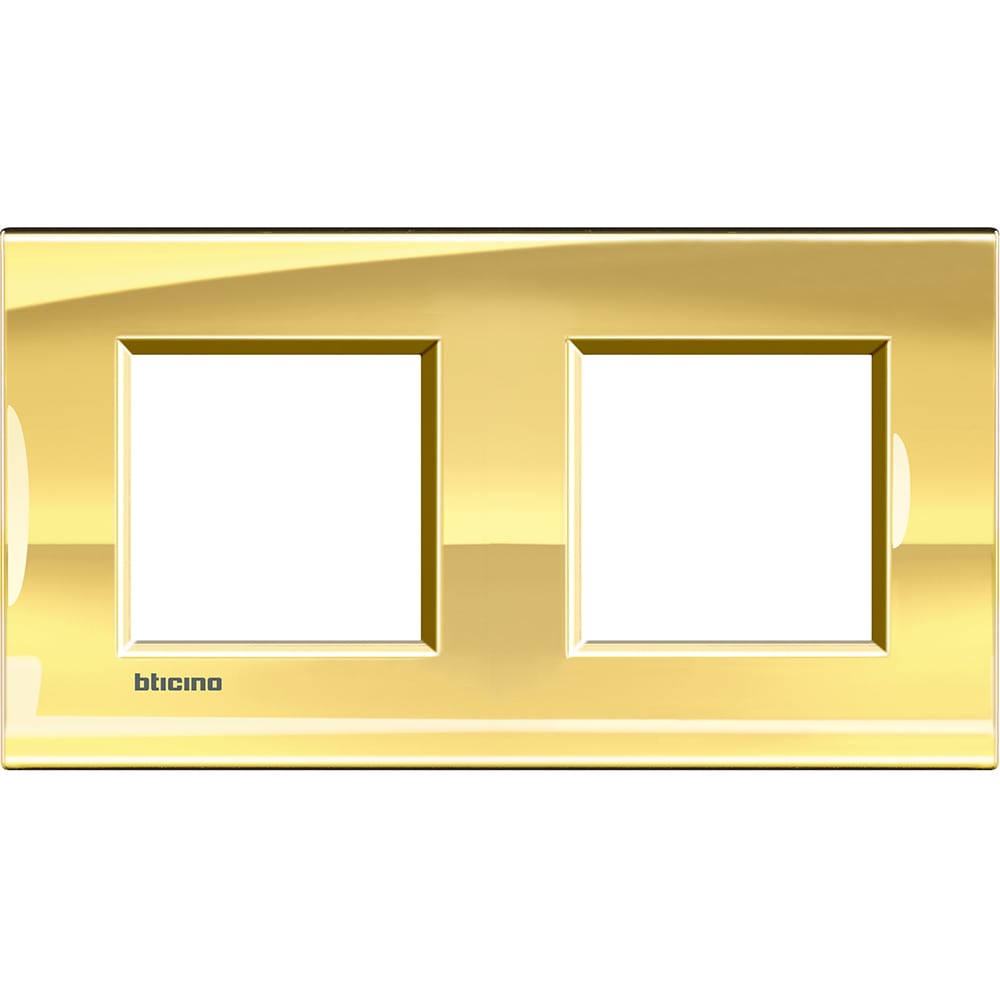 Bticino - Plaque Livinglight Neutre 2+2 modules horizontal ou vertical - Or