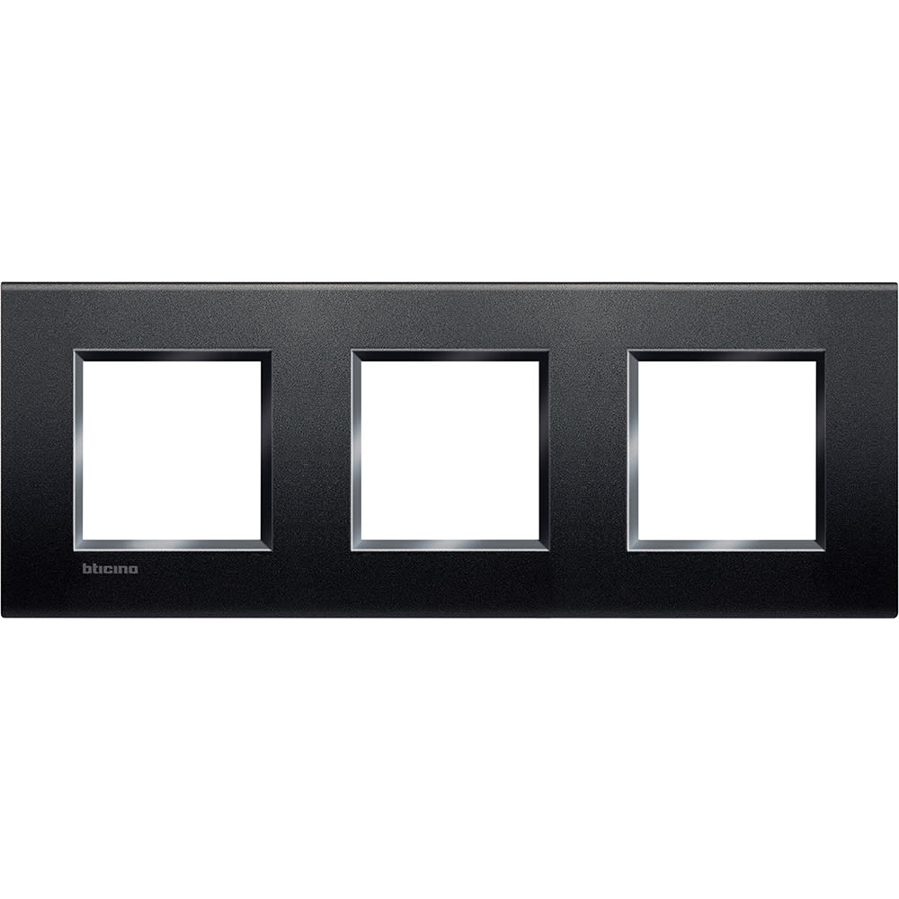 Bticino - Plaque Livinglight Neutre 2+2+2 modules horizontal ou vertical - Anthracite