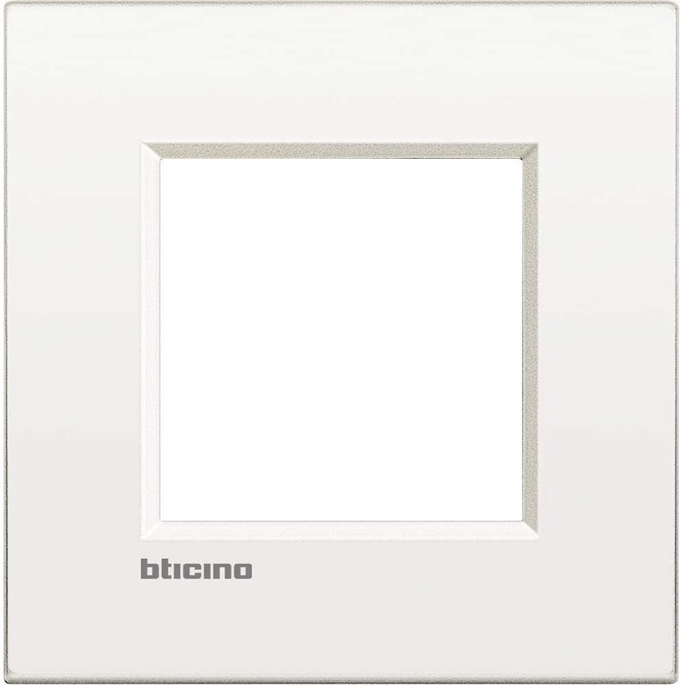 Bticino - Plaque Livinglight Air Metal monochrome 2 modules - Blanc pur
