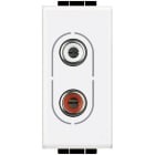 Bticino - Connecteur 2xRCA Livinglight - Blanc - 1 module