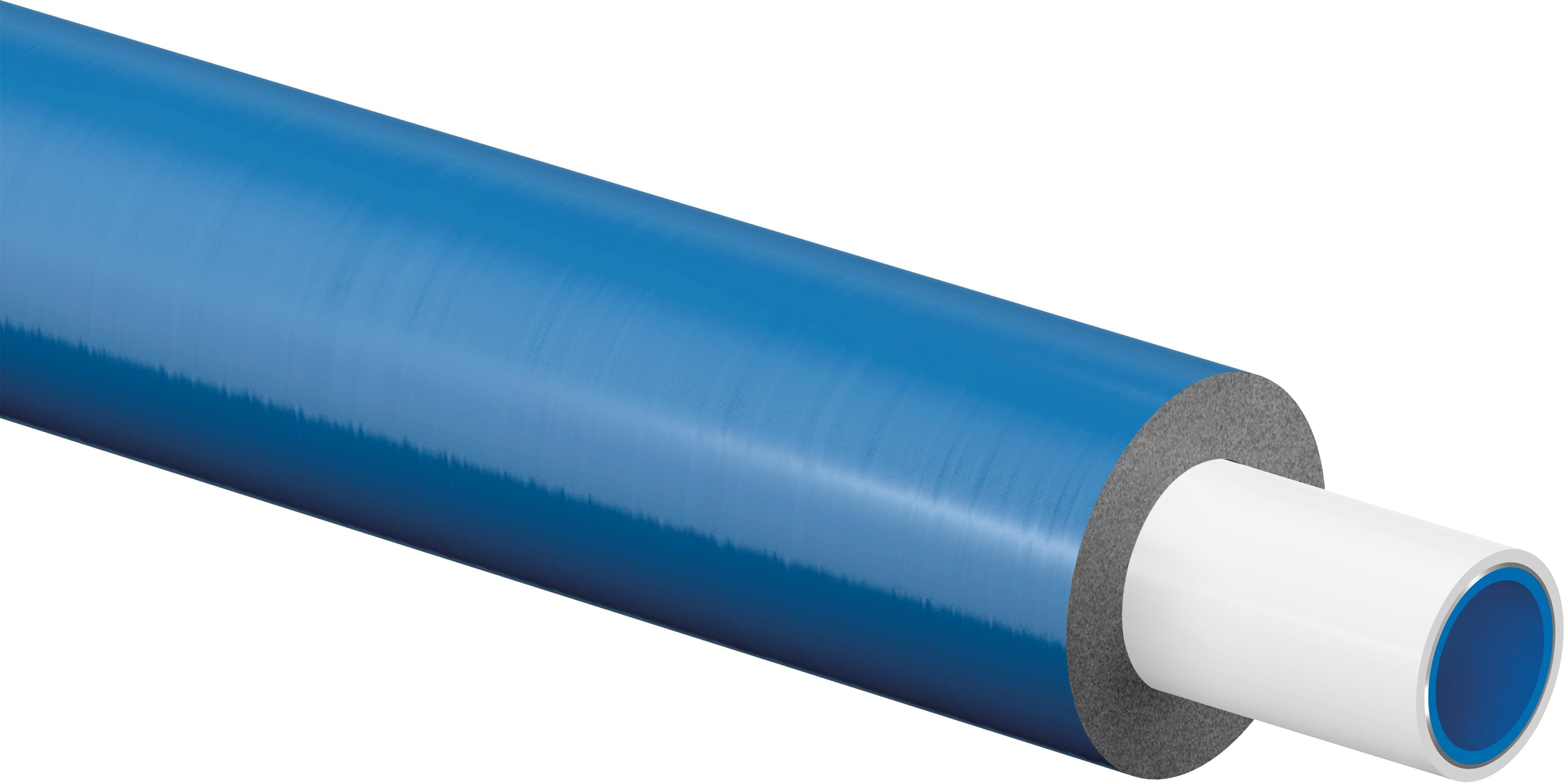 Uponor - UNI PIPE PLUS TUBE PRÉ-ISOLÉ EN COURONNE S6 WLS 035 20X2,25 BLUE 75M
