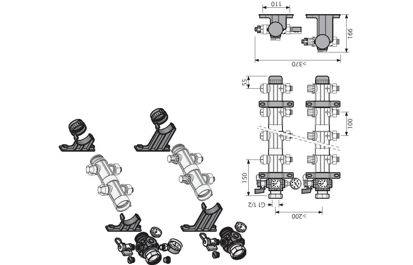 Uponor - MAGNA KIT DE BASE COLLECTEUR K1