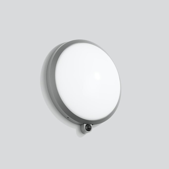 Bega - Applique avec capteur PIR, pour intérieur et extérieur, Argent · 4000 K