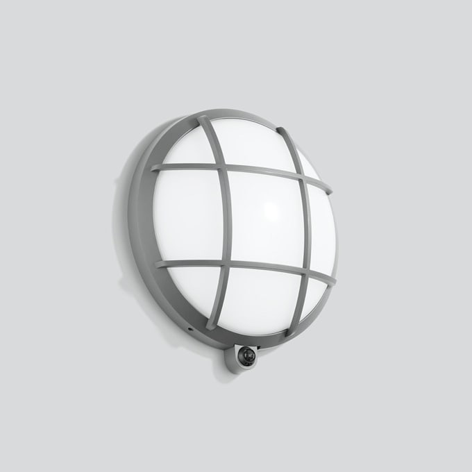 Bega - Applique avec capteur PIR, pour intérieur et extérieur, Argent · 3000 K