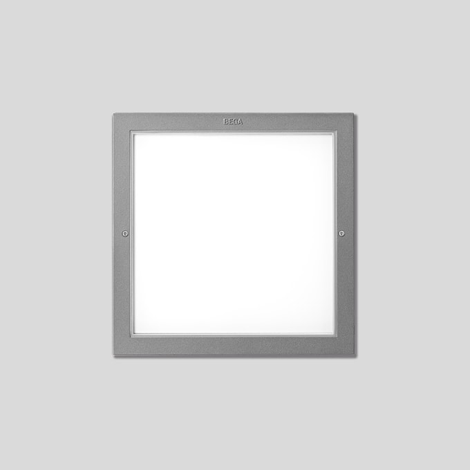 Bega - Wandeinbauleuchte, für den Innen- & Außenbereich, Silber 3000 K