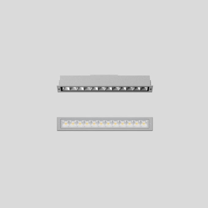 Bega - Plafonniers encastrés-spots, pour intérieur et extérieur, Argent · 4000 K