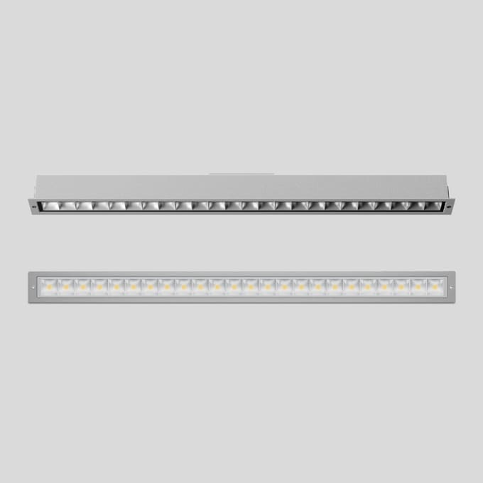 Bega - Plafonniers encastrés-spots, pour intérieur et extérieur, Argent · 4000 K