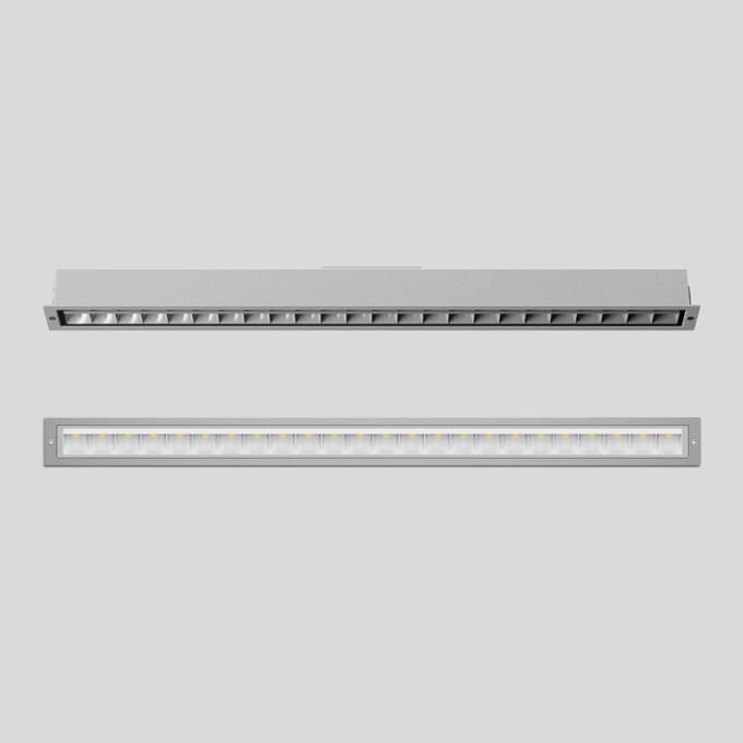 Bega - Plafonniers encastrés-spots, pour intérieur et extérieur, Argent · 4000 K