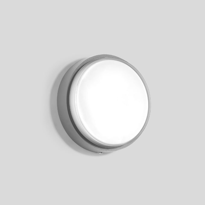 Bega - Applique et plafonnier, pour intérieur et extérieur, Argent · 4000 K