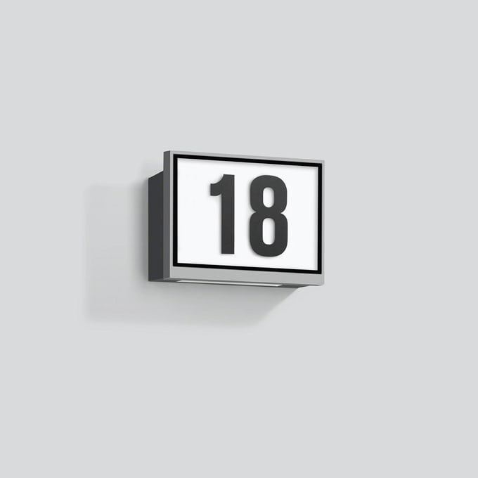 Bega - Luminaire numéro de maison, pour intérieur et extérieur, Argent · 3000 K