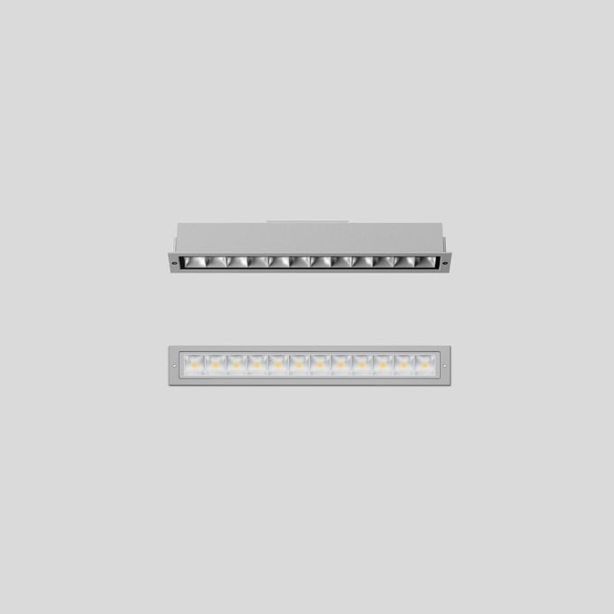 Bega - Plafonniers encastrés-spots, pour intérieur et extérieur, Argent · 3000 K