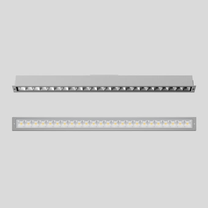 Bega - Plafonniers encastrés-spots, pour intérieur et extérieur, Argent · 3000 K