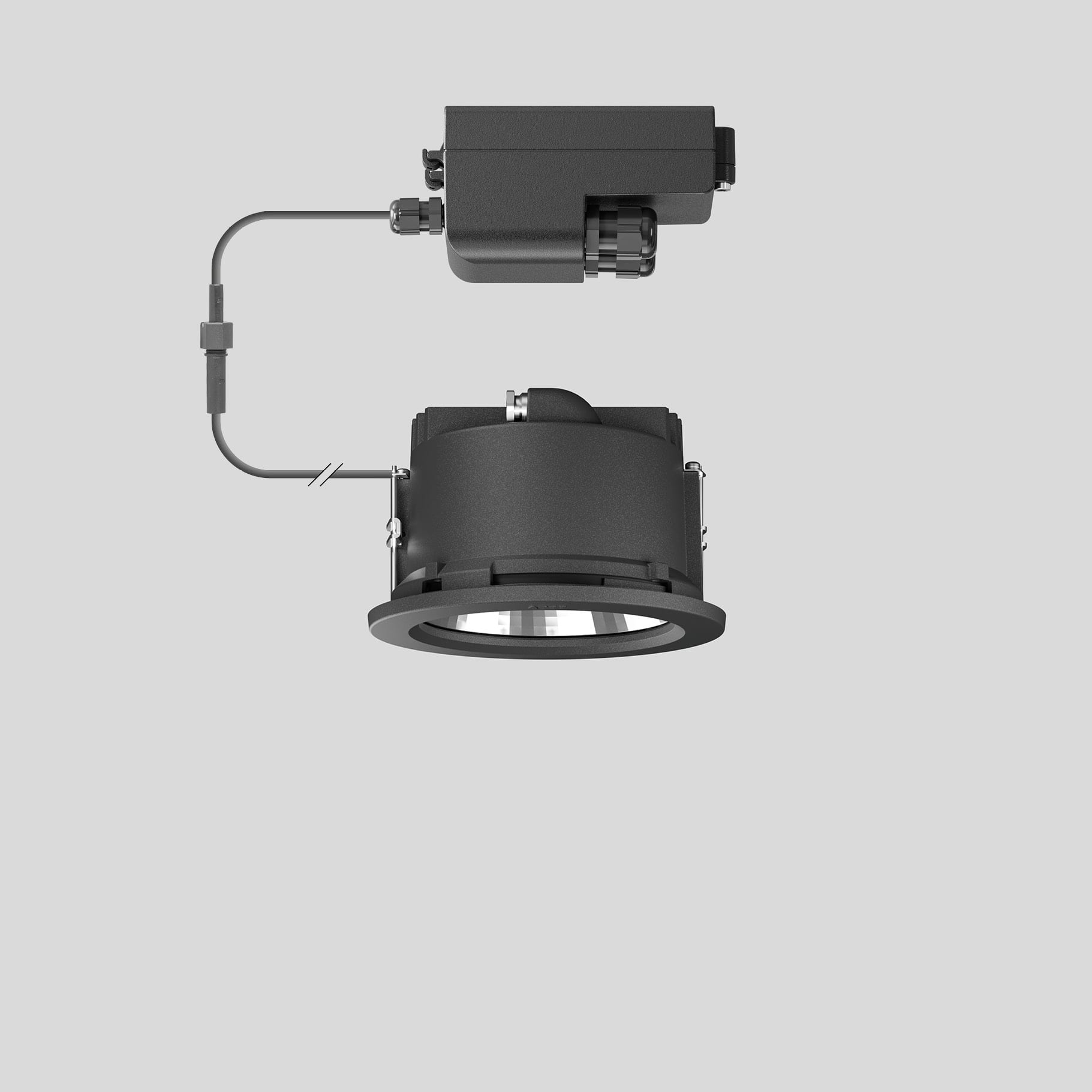 Bega - Plafonniers encastrés-spots, pour intérieur et extérieur, Graphite · 4000 K