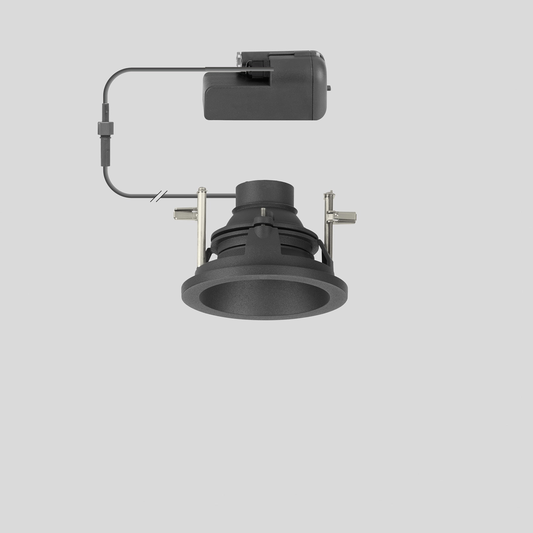 Bega - Plafonniers encastrés-spots, pour intérieur et extérieur, Graphite · 3000 K