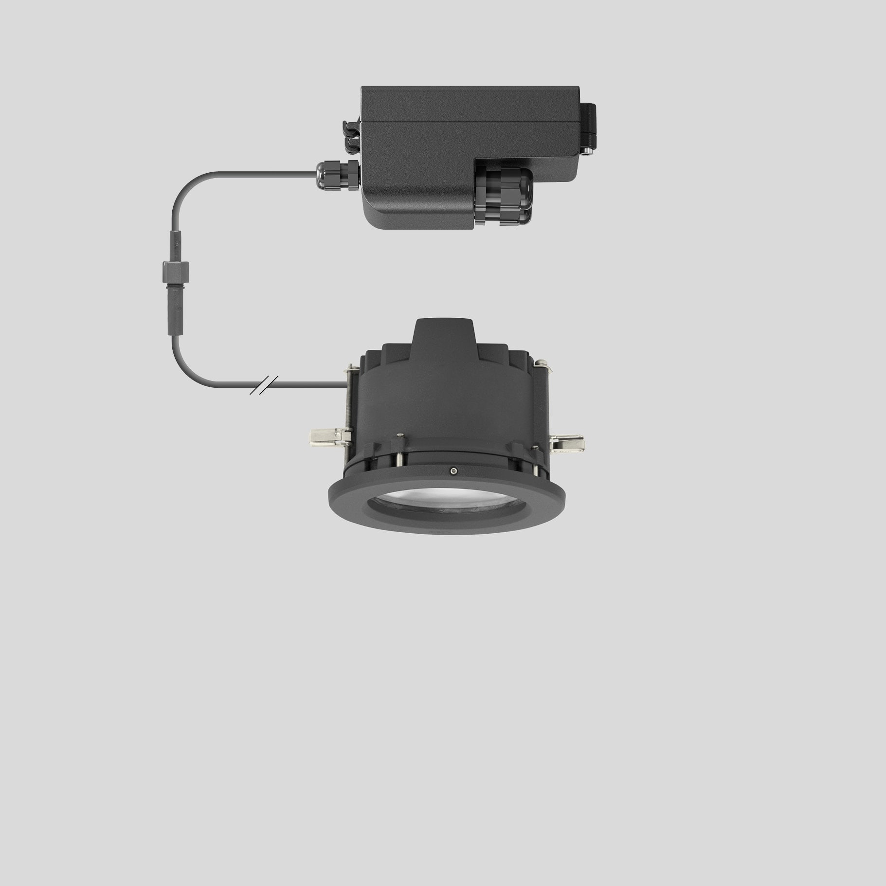 Bega - Plafonniers encastrés-spots, pour intérieur et extérieur, Graphite · 4000 K