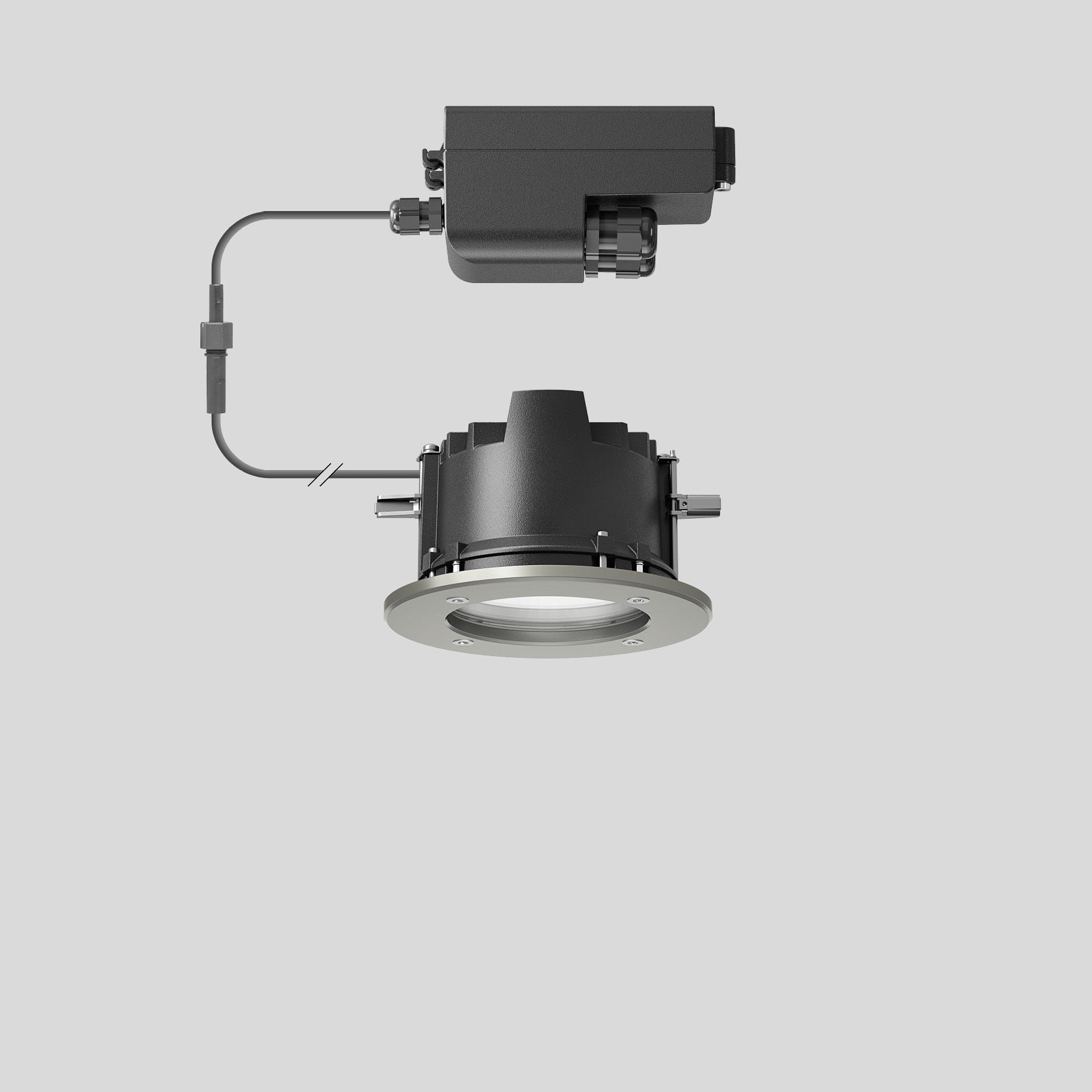 Bega - Plafonniers encastrés-spots, pour intérieur et extérieur, Graphite · 3000 K