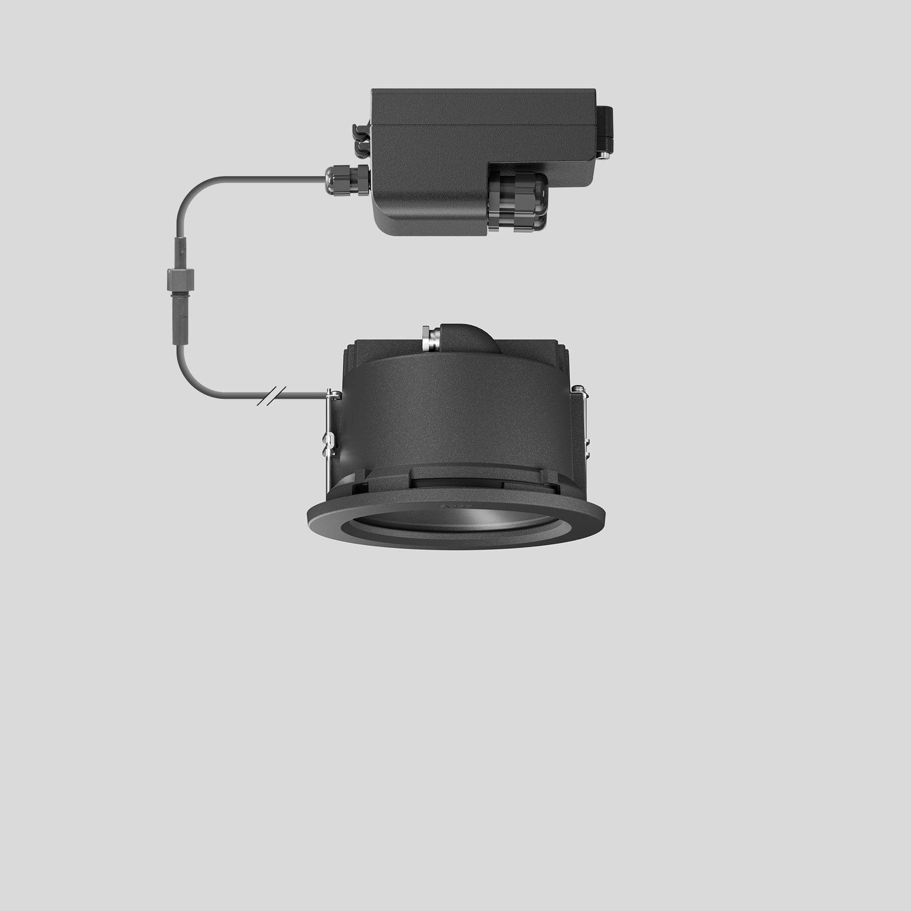 Bega - Plafonnier-spot à encastrer, pour intérieur et extérieur, Graphite · 3000 K