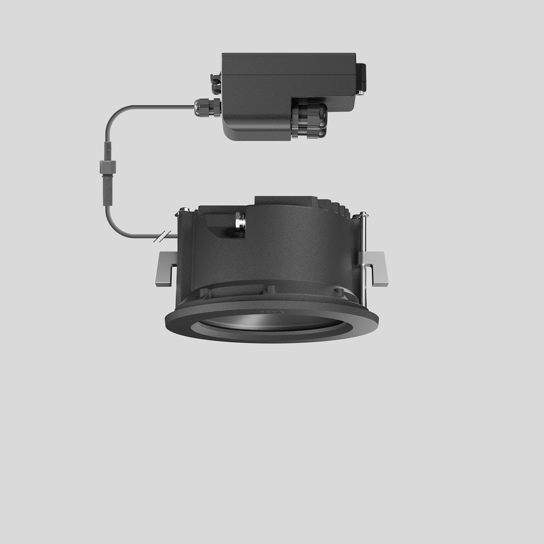 Bega - Plafonnier-spot à encastrer, pour intérieur et extérieur, Graphite · 3000 K