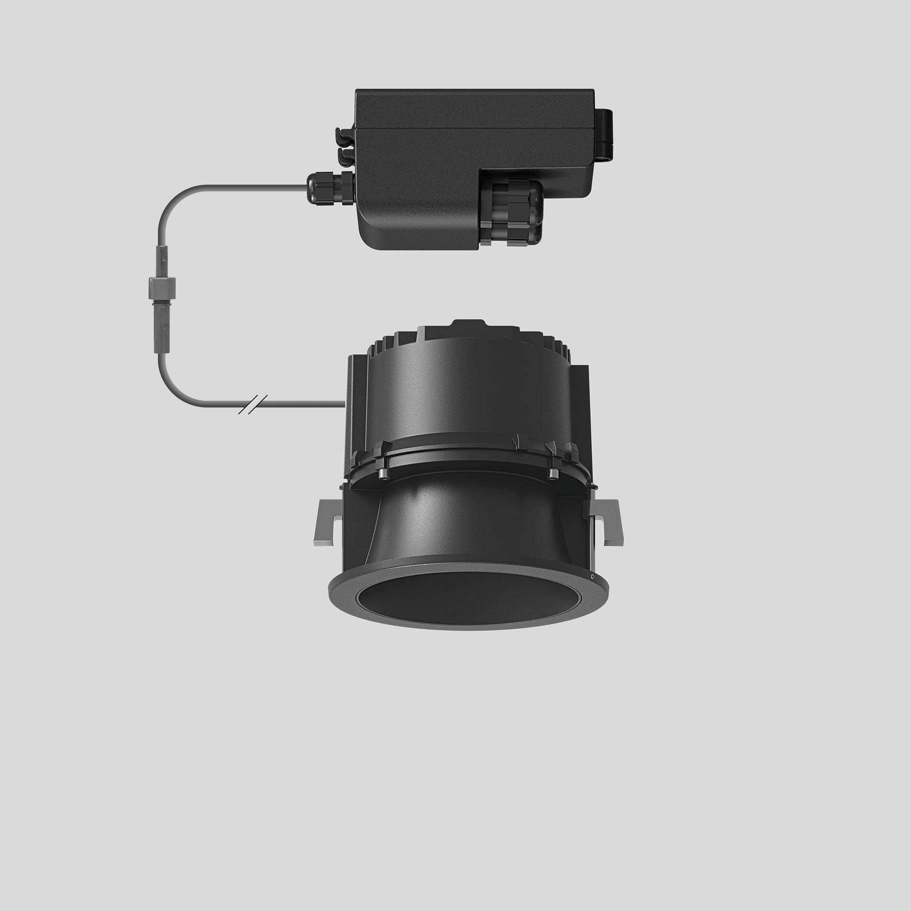 Bega - Plafonnier-spot à encastrer, pour intérieur et extérieur, Graphite · 3000 K