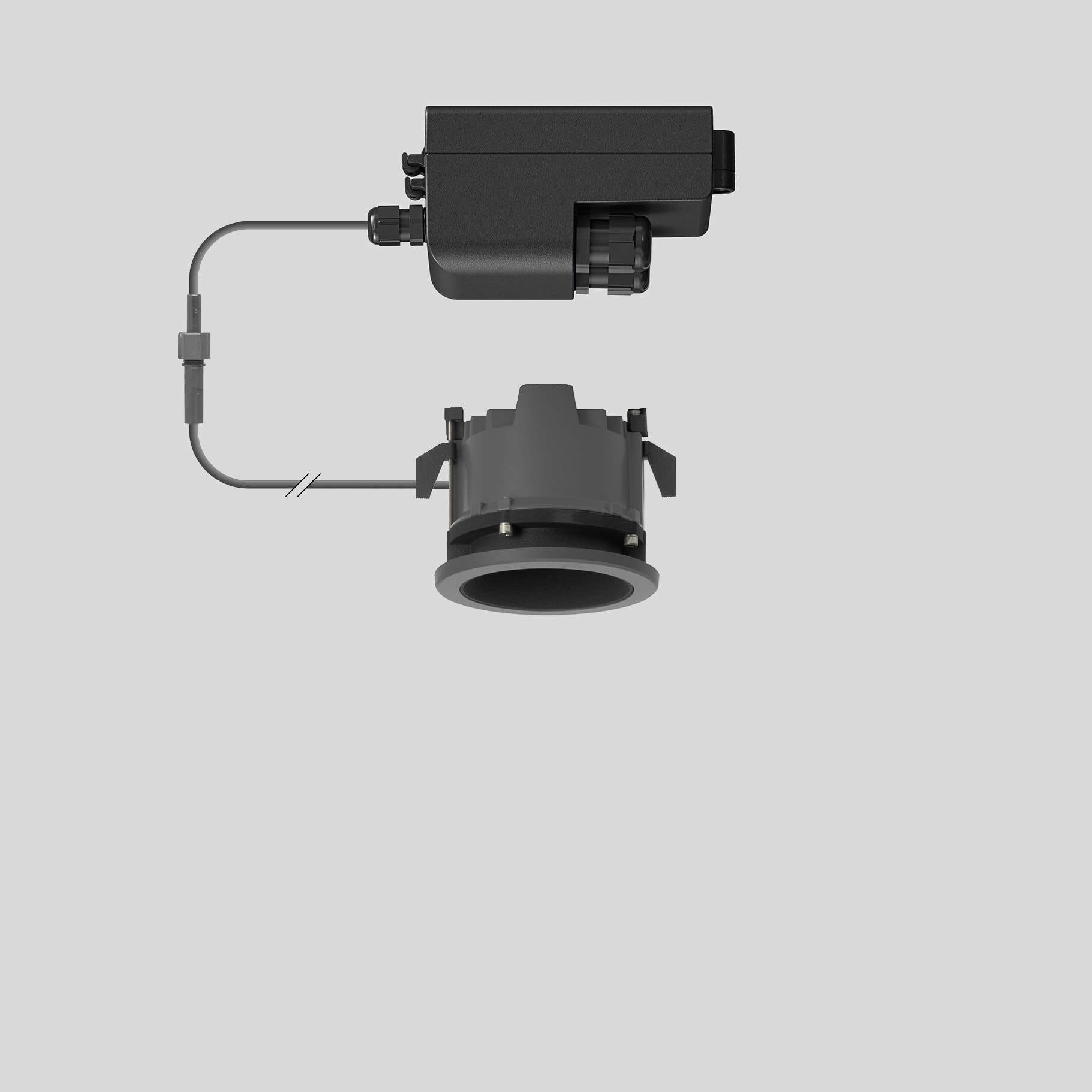 Bega - Plafonnier encastré, pour intérieur et extérieur, Graphite · 3000 K