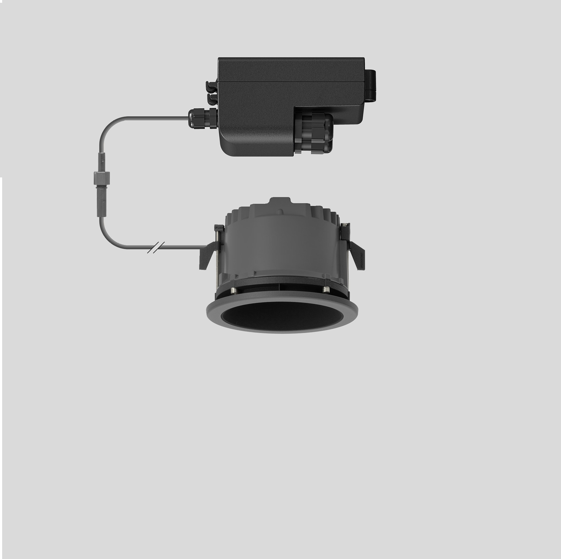 Bega - Plafonnier encastré, pour intérieur et extérieur, Graphite · 4000 K