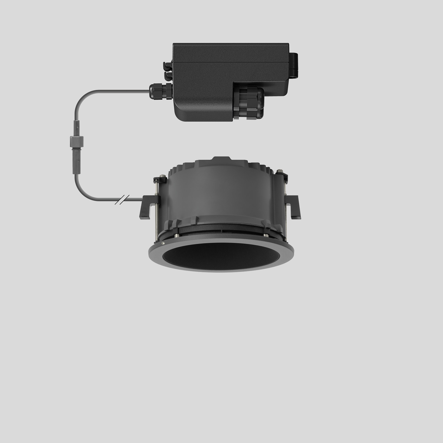 Bega - Plafonnier encastré, pour intérieur et extérieur, Graphite · 4000 K