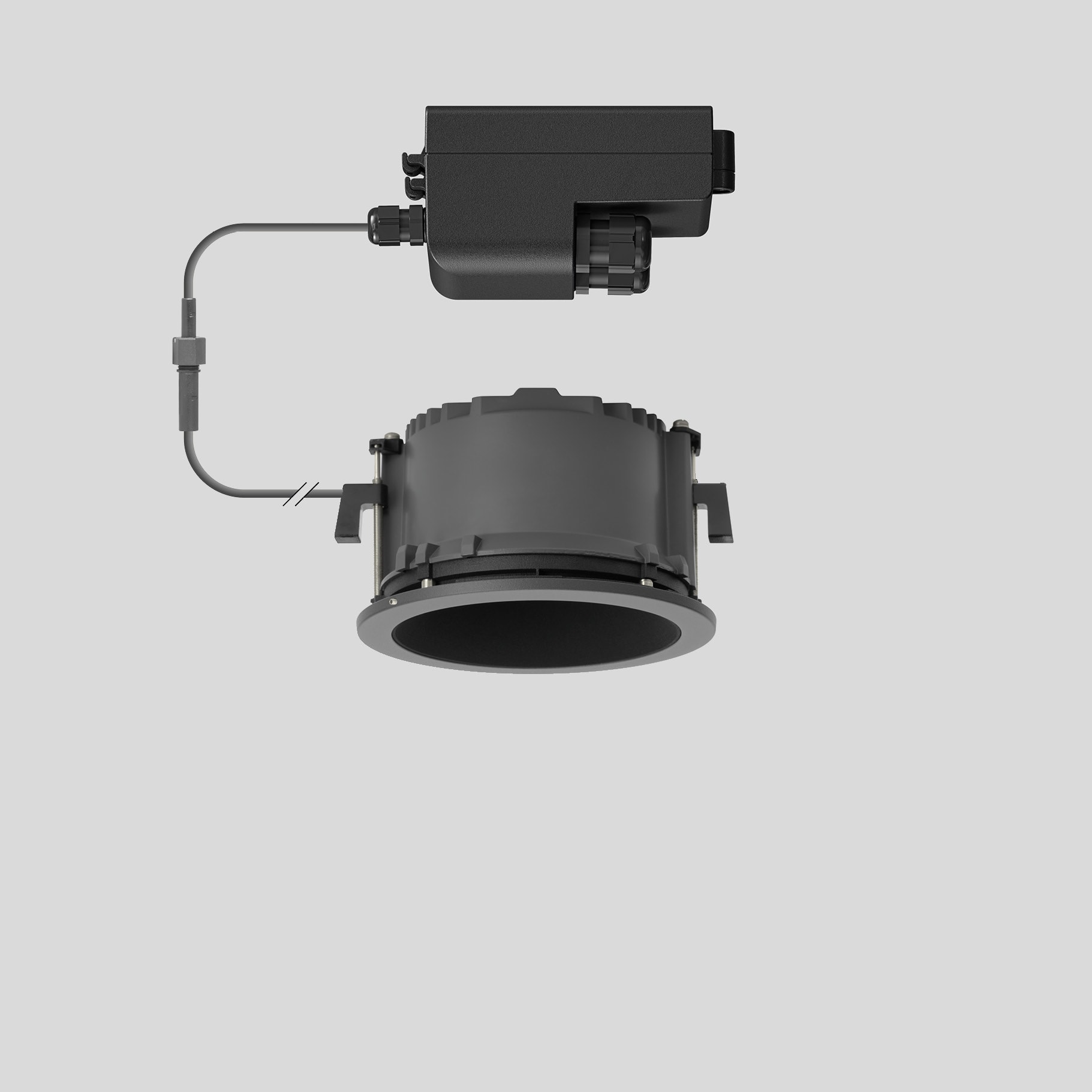 Bega - Plafonnier encastré, pour intérieur et extérieur, Graphite · 4000 K