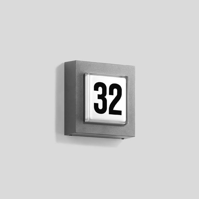 Bega - Numéro de maison, pour intérieur et extérieur, Argent · 3000 K