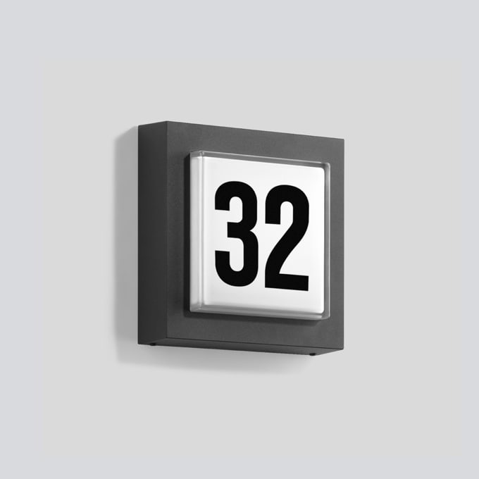 Bega - Numéro de maison, pour intérieur et extérieur, Graphite · 3000 K