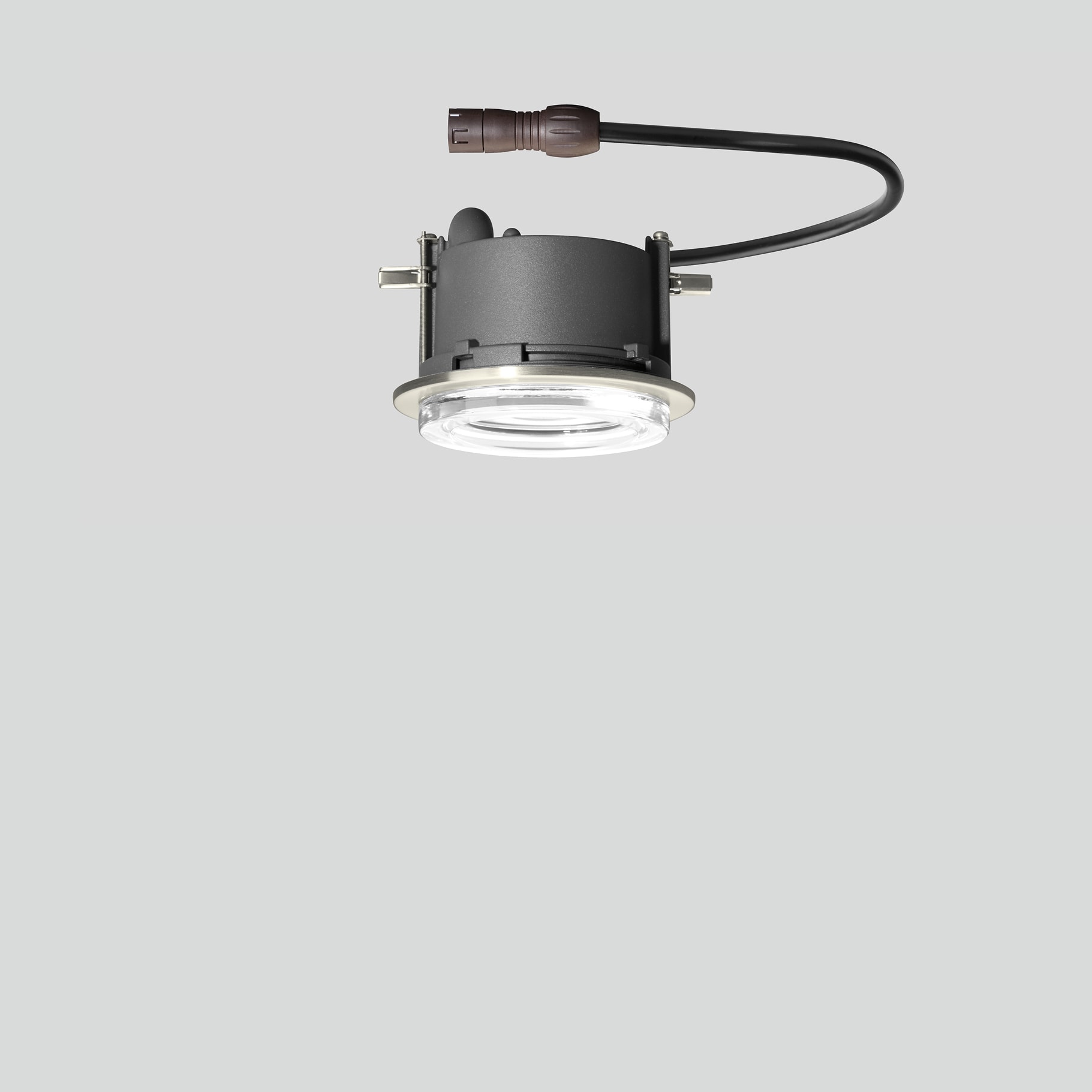 Bega - Plafonnier encastré, Acier inoxydable · 4000 K