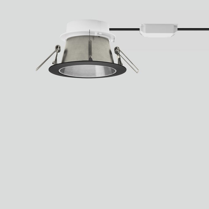 Bega - Plafonnier encastré, pour l'intérieur, Noir satiné · 3000 K