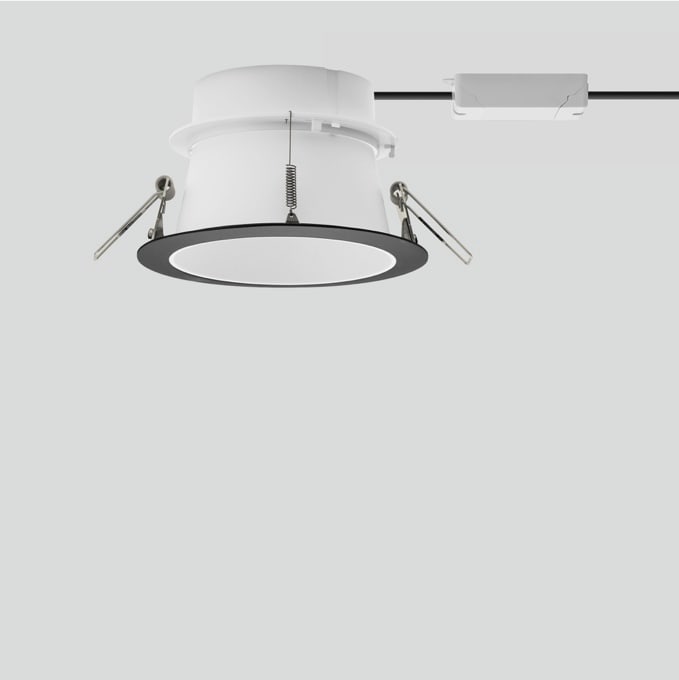 Bega - Plafonnier encastré, pour l'intérieur, Noir satiné · 3000 K