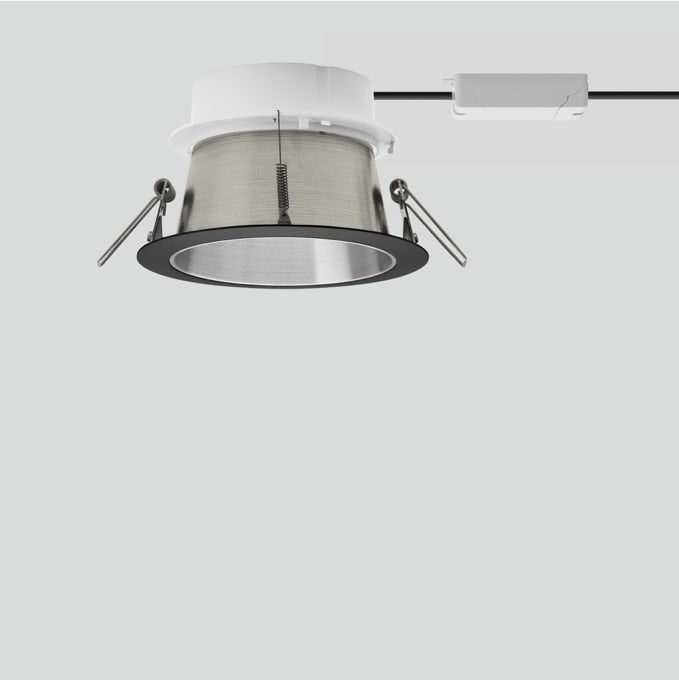 Bega - Plafonnier encastré, pour l'intérieur, Noir satiné · 3000 K