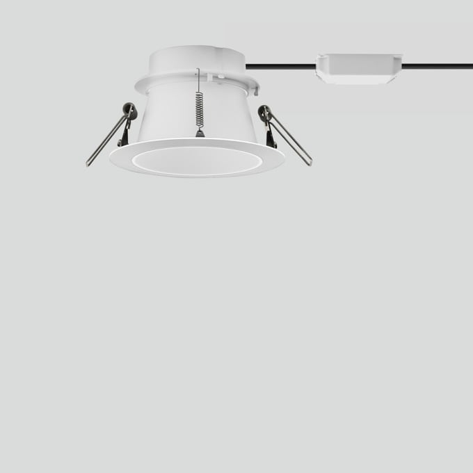 Bega - Plafonnier encastré, pour l'intérieur, Blanc satiné · 3000 K
