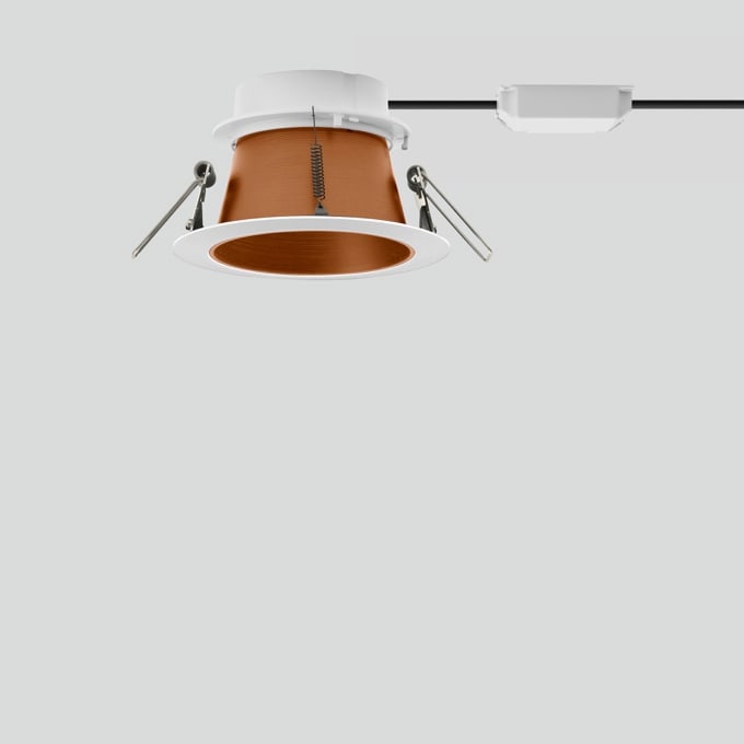 Bega - Plafonnier encastré, pour l'intérieur, Blanc satiné · 3000 K